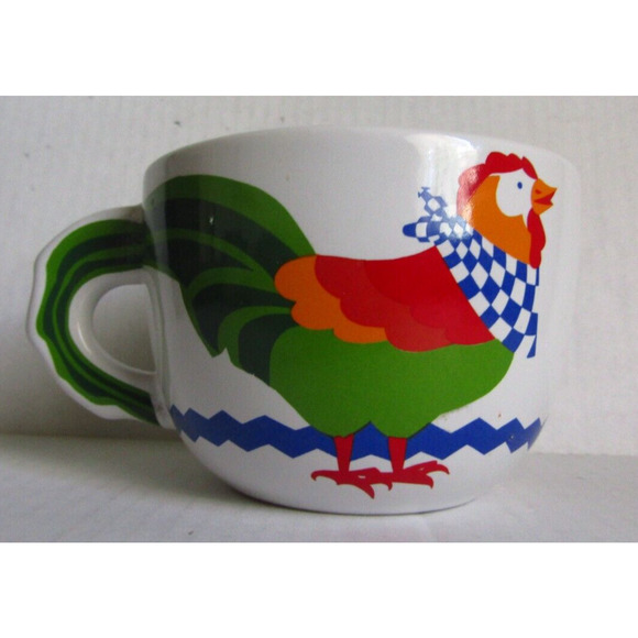Vintage 1992 Rooster FTD Chicken Soup Bouquet Oversized Coffee Tea Mug Farm - Picture 3 of 5